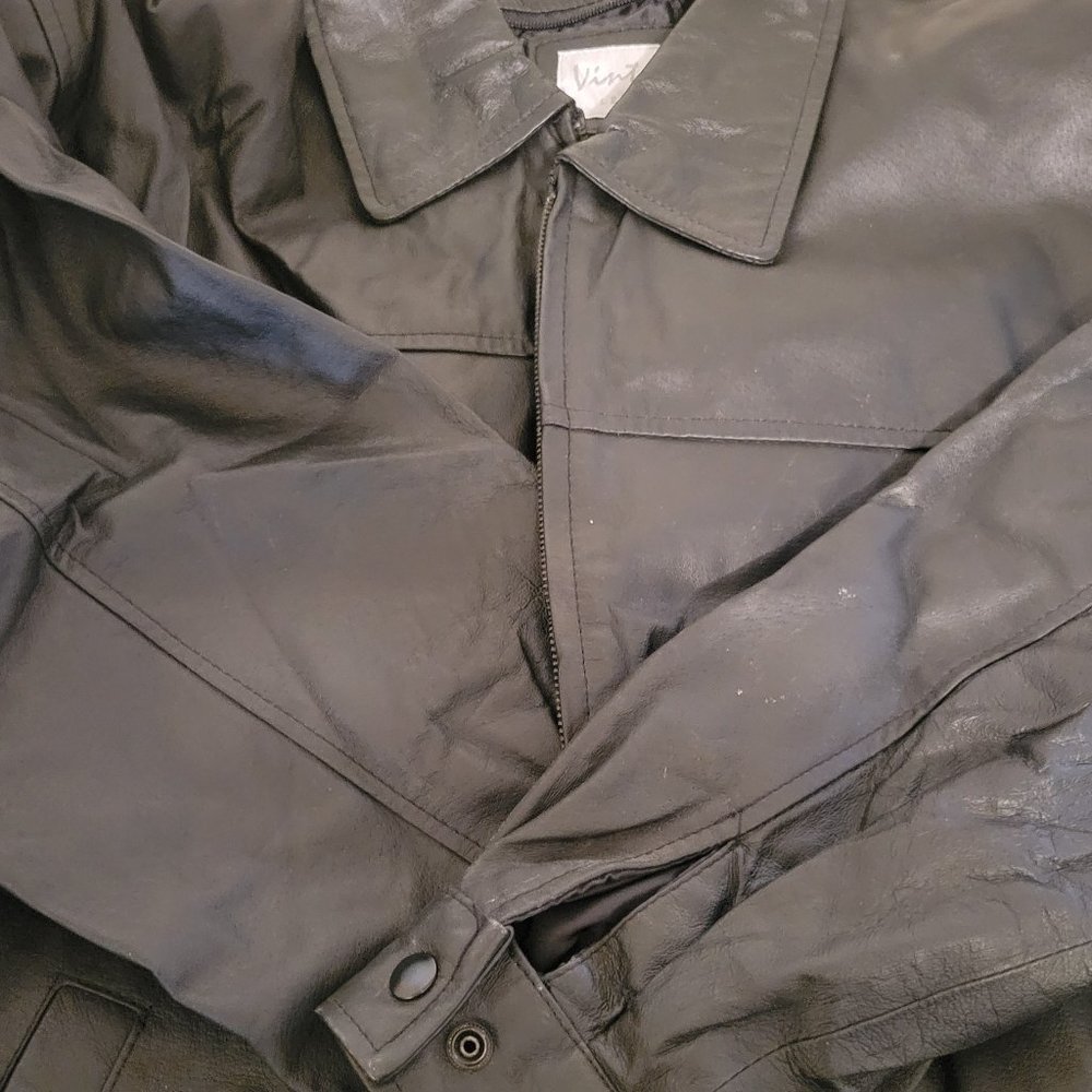 Men's Genuine Vintage leather jacket - Picture 7 of 12